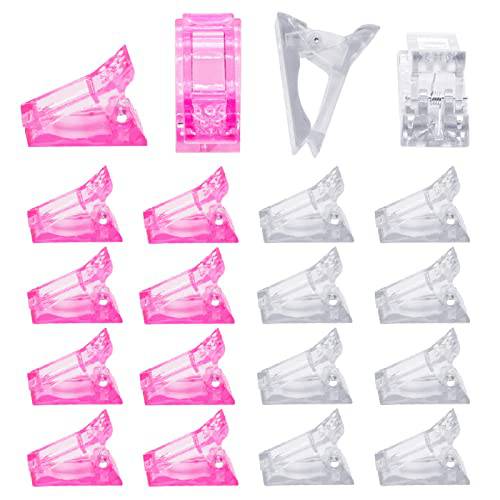 Hilkycton 20 PCS Nail Tips Clip for Quick Building Polygel Plastic Finger Extension Forms