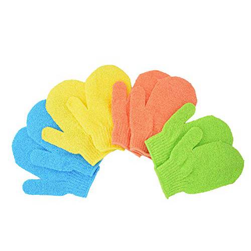 Exfoliating Gloves 8PCS Bath Gloves 4 Pairs Shower Gloves Mitts gloves for men and women Use,Shower Gloves Body Spa Makes Skin Soft Healthy Body,Wholesale Lot(AOLANS)