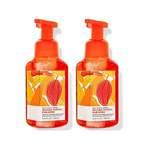 Bath & Body Works Mango Papaya Paradise Gentle Foaming Hand Soap 8.75 Ounce 2-Pack (Mango Papaya Paradise)