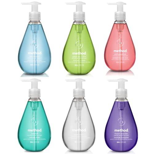 Method Hand Soap Gel, 12 Ounce, Variety Pack of 6 Scents (Sea Minerals, Sweet Water, Waterfall, Green Tea Aloe, Pink Grapefruit, French Lavender Scents), 12 Ounce - 6 PACK