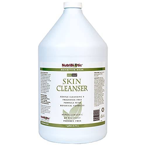 NutriBiotic – Sensitive Skin Non-Soap Skin Cleanser, 1 Gallon with GSE (Citricidal) | pH Balanced, Hypoallergenic & Biodegradable | Free of Parabens, Sulfates, SLS, SLES, Dyes, Colorings & Fragrance