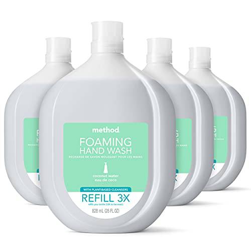 Method Foaming Hand Soap Refill, Coconut Water, Recyclable Bottle, 28 Fl Oz (Pack of 4)