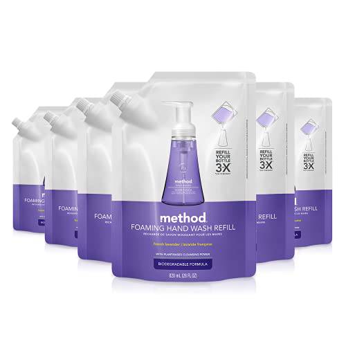 Method Foaming Hand Wash Refill, French Lavender, 28 oz, 6 pack, Packaging May Vary