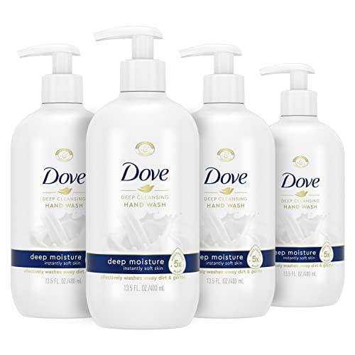 Dove Deep Moisture Hand Wash For Clean and Softer Hands Cleanser That Washes Away Dirt 13.5 oz 4 Count
