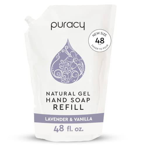 Puracy Organic Hand Soap Refill, For the Professional Hand Washers We’ve All Become, Lavender & Vanilla, Moisturizing Natural Gel Hand Wash Soap, Liquid Hand Soap Refills for Soft Skin, 48 Ounce