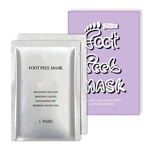 LYNNC NON-PEELING Moisturizing Foot Mask with Lavender Oil, Smooth & Soft Foot, Removes Dead Skin, Foot Care Moisturizer for Dry & Rough Heel, Cracked Heel Repair with Mild formula for Feet, 2 Pairs