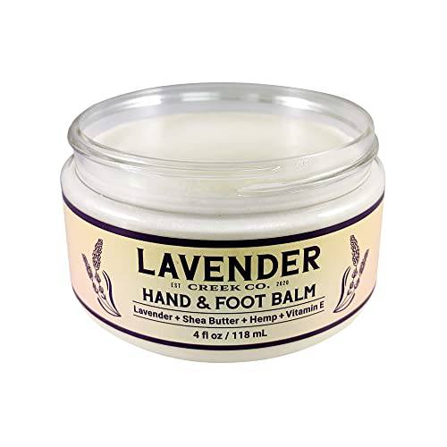 Hand and Foot Cream - Lavender Herbal Balm for Dry Cracked Hands, Heels, and Feet | Non-Greasy Natural Moisturizer | 4 oz - Woman and US Veteran Owned Business
