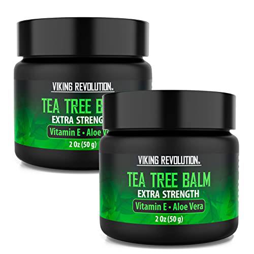 Viking Revolution Tea Tree Oil Cream - Super Balm Athletes Foot Cream - Perfect Treatment for Eczema, Jock Itch, Ringworm, and Nail Treatment - Also Soothes Itchy, Scaly and Cracked Skin (2 Pack)