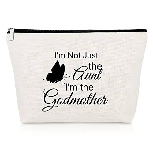 Godmother Gift Makeup Bag Thank you Gift for Godmother Aunt Gift for Mothers Day Cosmetic Bag Announcement Gift Christian Baptism Gift for Godmother To Be Aunt Auntie Gift from Niece Prayer Gift