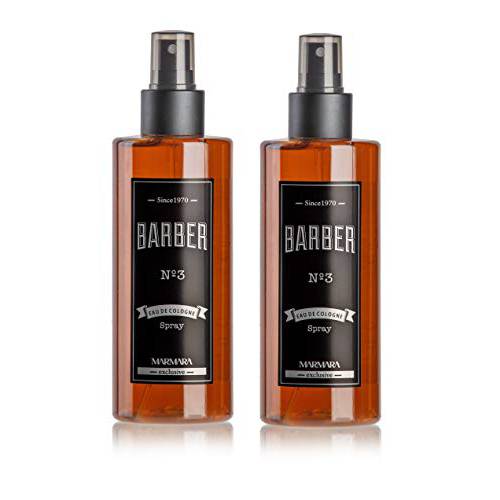 Marmara Barber Cologne - Best Choice of Modern Barbers and Traditional Shaving Fans (No 3 Orange, 250ml x 2 Bottles)