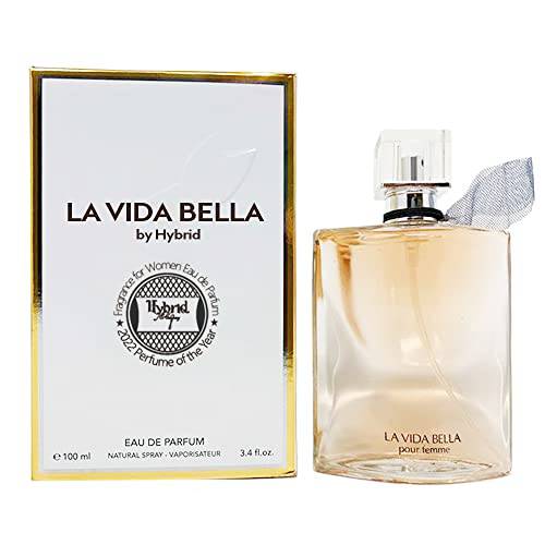 Hybrid & Company La Vida Bella Fragrance for Women Eau De Parfum Natural Spray Elegant Scent, 3.4 Fl Oz