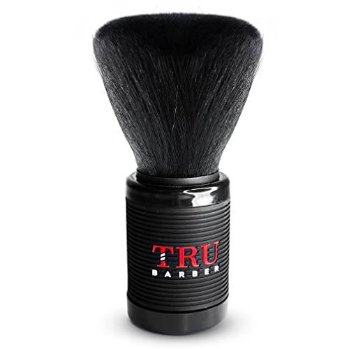 TRU BARBER Neck Duster, Soft Neck Duster Professional,Hair Duster Brush for Barbers and Stylist, Soft Nylon Bristles (Black)