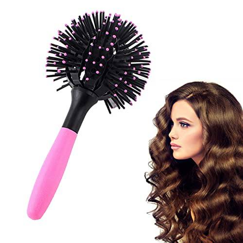 3D Bomb Curl Hair Brush Styling Salon Round 360°Ball Brush Making Curly Hair Sphere Curler Comb Hair Tool (1PCS)
