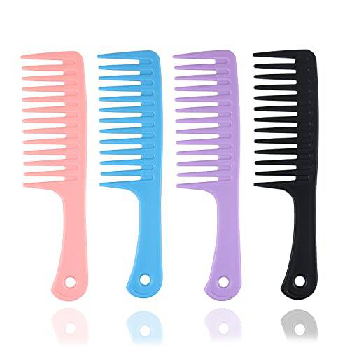 Wide Tooth Comb for Curly Hair - Large Hair Detangling Comb with wide tooth comb for wet hair,Durable Hair Brush for Best Styling and Professional Hair Care, Suitable for Curly Hair, Long Hair,(4pcs)