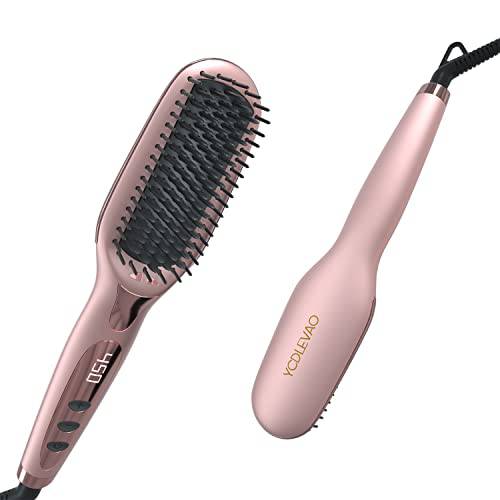 Hair Straightener Comb with Auto Temperature Lock & Auto-Off Function, Ionic Technology Hair Straightening Brush Hot Straighteningfor Professional Hair Salon at Home, Anti-Scald & 30s Fast Heating