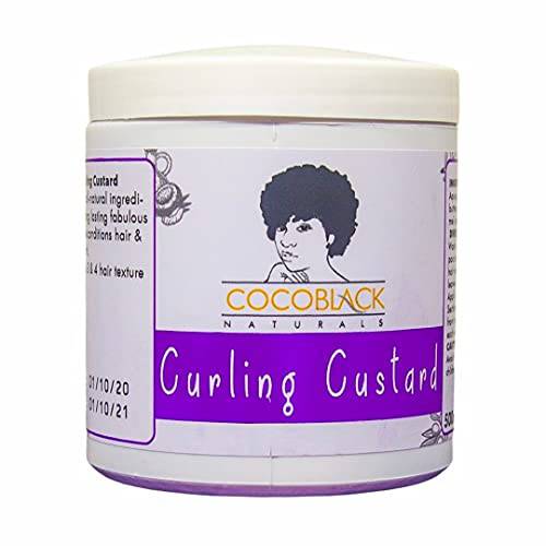 CocoBlack Naturals Curling Custard Ghana for Coily Kinky Type 4c Hair, 17 fl oz