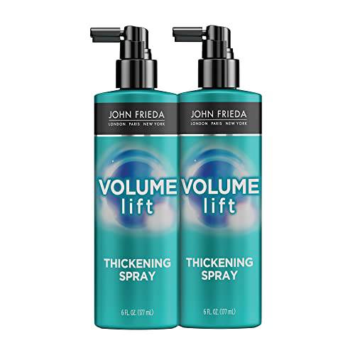 John Frieda Volume Lift Thickening Spray for Natural Fullness, Fine or Flat Hair Root Booster Spray with Air-Silk Technology, 6 oz, (Pack of 2)