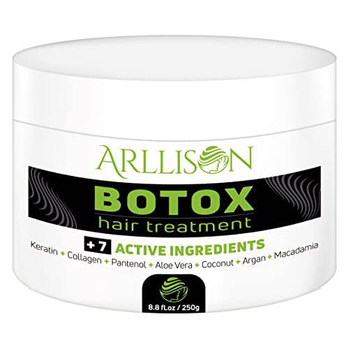 Arllison Botox Hair Treatment With Antifrizz , Soft Shiny Hair With Deep Hydration , Formaldehyde Free, Softens, Moisturizers, Adds Shine ,volume control and hair smoothness ,Brazilian 8.8 oz. /250g
