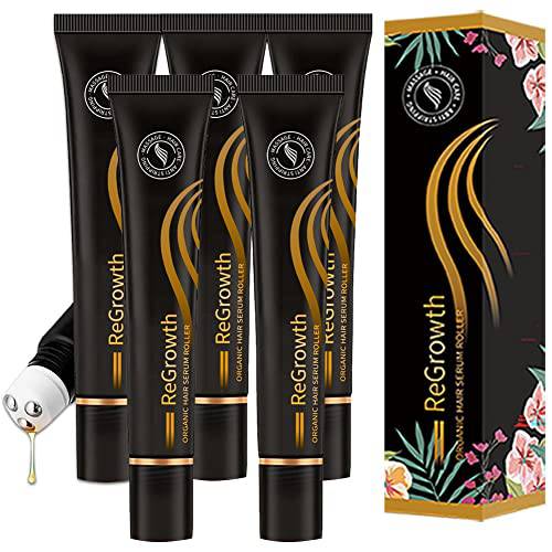 5PCS Regrowth Organic Hair Serum Roller,Hair Growth for Men and Women,Triple Roll-On Massager Hair Growth Essence,Hair Care Anti Stripping Liquid,For All Hair Types