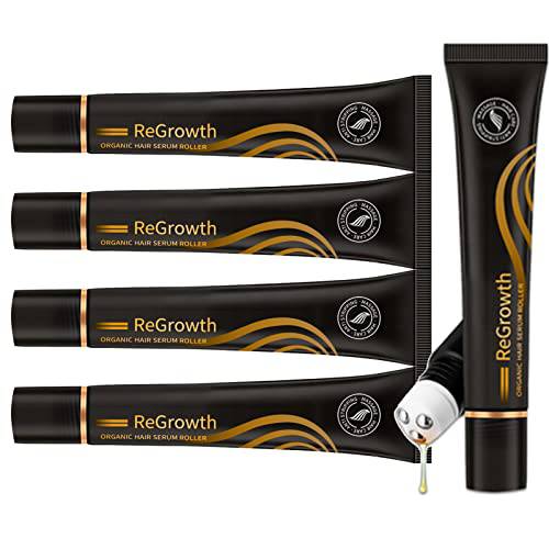 5PCS Regrowth Organic Hair Serum Roller Set, Organic Hair Regrowth Kit, Triple Roll-On Massager Hair Growth Essence, for Men and Women of All Hair Types (5PCS)