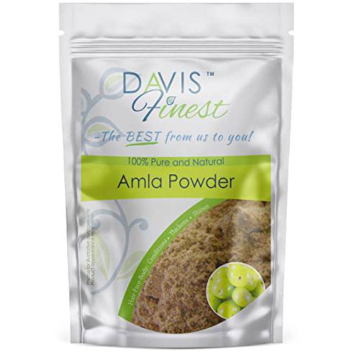 Davis Finest Amla Powder for Hair Growth, Volumizing Powder Shine Conditioner for Fine Dry Damaged Frizzy Thin Hair – Natural Beauty Skincare Face Mask 100g