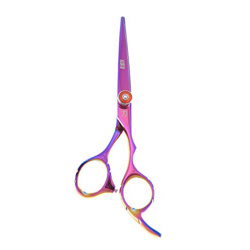 ShearsDirect Purple Titanium Japanese Stainless Styling Shear with Ergonomic Handle, 5.5 Inch, 2.3 Ounce