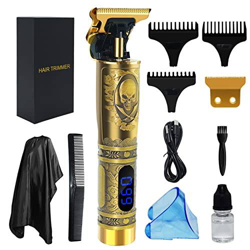 Hair Clippers for Men Professional Hair Trimmer Zero Gapped T-Blade Trimmer Cordless Rechargeable Edgers Clippers Electric Beard Trimmer Shaver Hair Cutting Kit with LCD Display