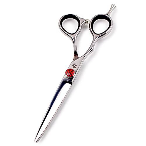Tokko Katana Classic Lefty Shears Professional Razor Edge 440C Japanese Stainless Steel Left Handed Haircutting Scissors 6.5 Barber Shears With Adjustment Screw and Leather Case