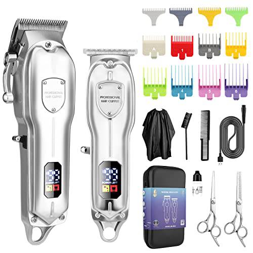 RESUXI Hair Clippers for Men & Hair Trimmer Set with Storage Case ,Professional Cordless Barber Clippers for Hair Cutting ,USB Rechargeable Mens Beard Trimmer Barber Accessories Haircut Grooming Kit