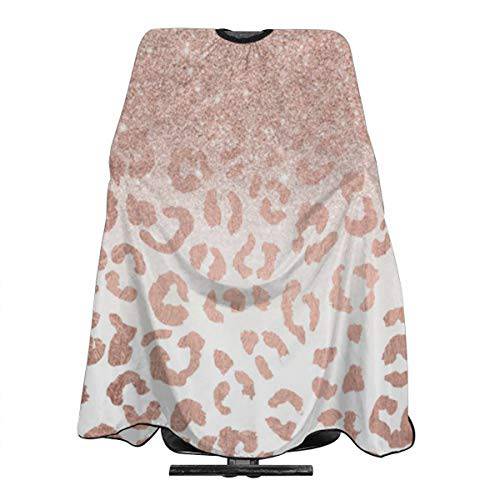 Rose Gold Glitter Ombre Leopard Pattern Haircut Apron Waterproof Hairdressing Cape Skin-Friendly Hair Cutting Cloth For Men Women Kid