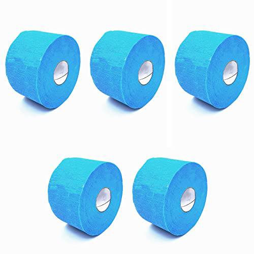 Barber Neck Strips - 5 Rolls 500 Strips Blue, Disposable & Flexible Paper Neck Strips Barber Supplies for Salon Hair Cutting & Stylist, Water Resistant and Self-Adheres to Neck