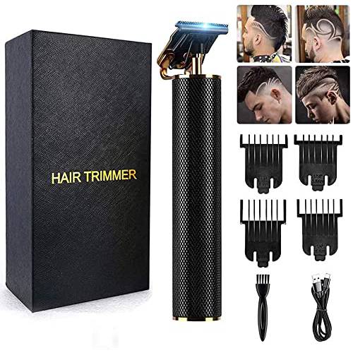 LEESION Hair Clippers for Men,Professional Hair Trimmer Cutting Cordless Zero Gapped T-Blade Trimmers Electric Barbers Hair Close Cutting Kit for Mens Baldheaded Detail （Black）