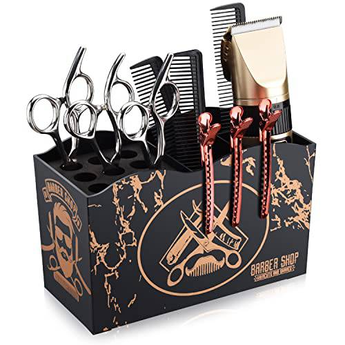Noverlife Barber Scissors Holder Box, Barber Professional Salon Hairdressing Scissors Rack Holder Storage for Hairstyling Combs Clips Brushes, Salon Barber Scissor Holder Organizer