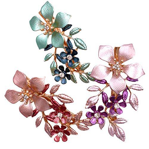 3PCS Large Flower Metal French Hair Styling Alligator Clips Accessories Women Girls