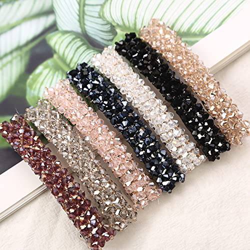 Jakeni Elegant Hair Clips Fashion Hair Barrettes for Women and Girls, Sparkly Glitter Rhinestones Flowers Hairpin French Style Hairclips Vintage Hair Accessoires for Women and Girls, 7 Color (Color F)