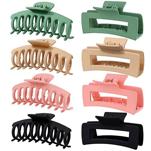 10 PCS 4.4 Large Hair Clips,Claw Clips,FDBJulyy Hair Clips for Women & Girls,2 Styles 5 Colors 10 Pack Strong Hold Matte Claw Hair Clips for Women Thick Hair & Thin Hair, 90’s Vintage Claw Clips