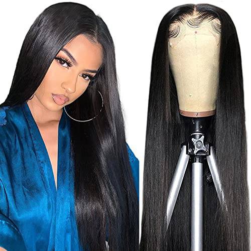 HOT STAR 5x5 HD Lace Front Wigs Human Hair 180% Density 5x5 HD Lace Closure Wigs Human Hair Wigs for Black Women Glueless Straight Lace Frontal Wigs Pre Plucked 24 Inch