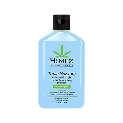 Hempz Triple Moisture Herbal Shampoo, Grapefruit & Peach Scent, Intensely Hydrate and Nourish, 8.5 oz.