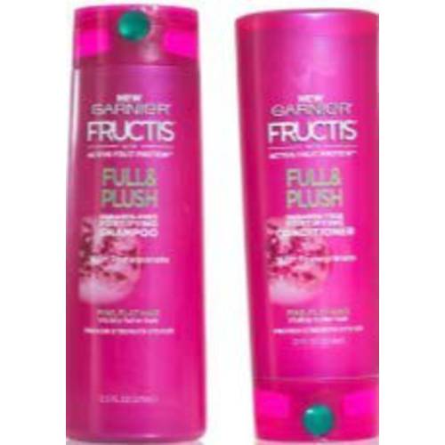Garnier Fructis Full & Plush - Paraben-Free Fortifying Shampoo & Conditioner Set - Net Wt. 12.5 FL OZ (Shampoo) & Net Wt. 12 FL OZ (Conditioner) - One Set