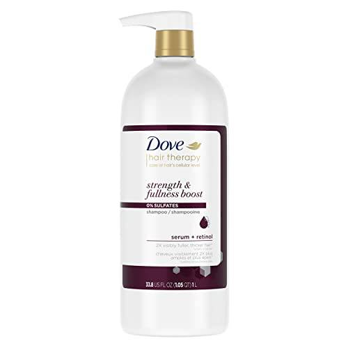 Dove Hair Therapy Shampoo Strengthening Treatment for Thin, Fine Hair Strength and Fullness Boost Sulfate Free Shampoo for 2X Visibly Fuller, Thicker Hair 33.8 oz