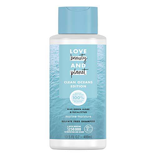 Love Beauty And Planet Marine Moisture Cleansing Shampoo Clean Oceans Edition Blue Green Algae & Eucalyptus Sulfate Free 13.5 oz