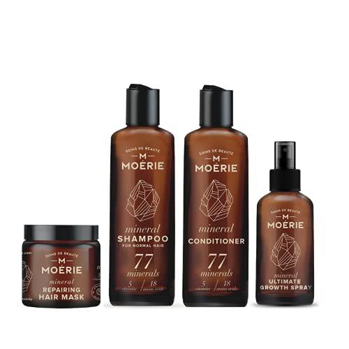 Moerie Mineral Shampoo and Conditioner Plus Hair Mask and Hair Spray Mega Pack – The Ultimate Hair Care Set – For Longer, Thicker, Fuller Hair - Vegan Hair Products – Paraben & Silicone Free Products