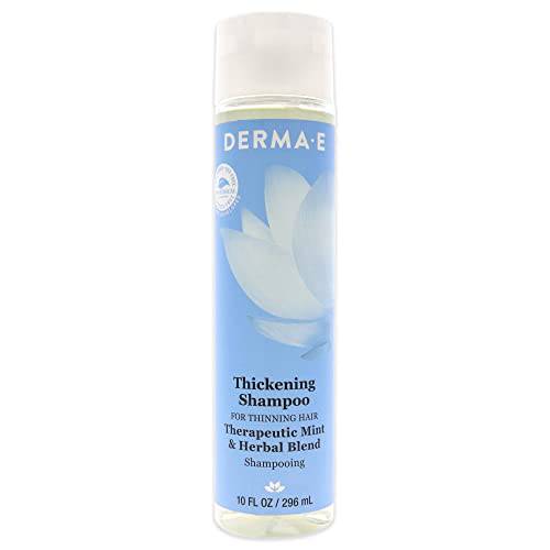 DERMA-E Thickening Shampoo for Thinning Hair – Natural Hair Growth Shampoo – Sulfate Free Therapeutic Mint and Herbal Volumizing Shampoo, 10 oz