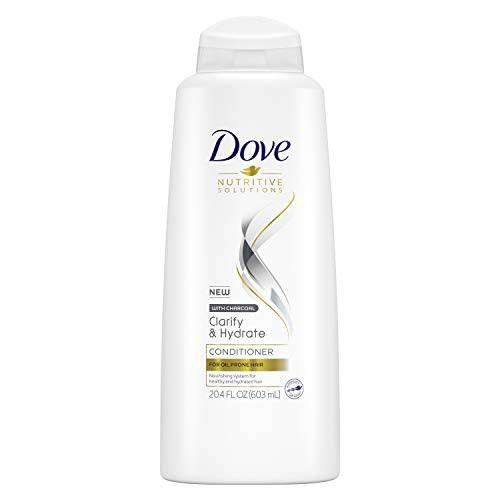DOVE HAIR Nutritive Solutions Conditioner With Charcoal For Oil Prone Hair Clarify & Hydrate Nourishes For Healthy and Hydrated Hair 20.4 oz