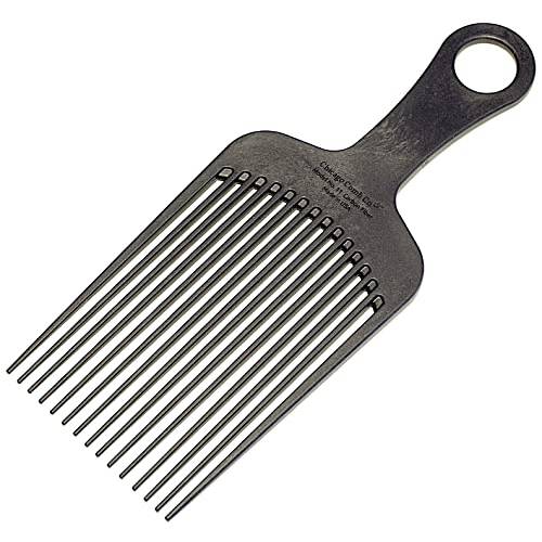 Chicago Comb Model 11 Carbon Fiber, Large Hair Pick, Anti-Static, 7.5 Inches (19 cm), Made in USA, Graphite black, X-Large