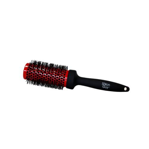 TheSalonGuy 2.5” Ion Infused Ceramic Round Brush for Blowout Styling, Fix Dry or Damaged Hair, Adds Volume, Removes Frizz and Smoothes for All Hair Types