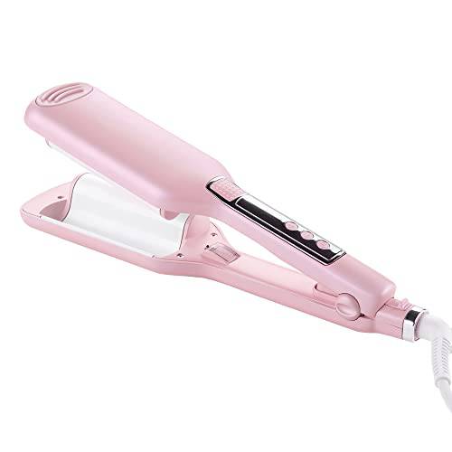 NOVUS 28MM Egg Roll Hair Waving Curling Wand Curling Iron Hair Curler Crimper Beach Waver Styling Tools with Negative Ions, Anti-Scald, Dual Voltage LCD Display, Temperature Control