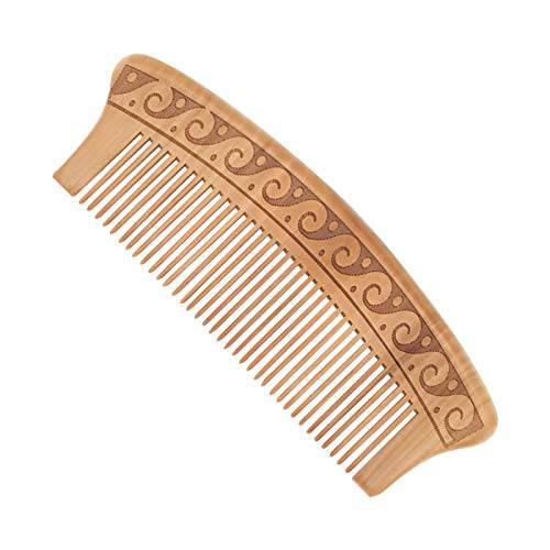 YEEPSYS Wooden Comb Hair, Natural Anti Static Wood for Styling Wet or Dry Curly, Thick, Wavy, or Straight Hair Small Pocket Sized (Light Brown, 6.8 Inch )