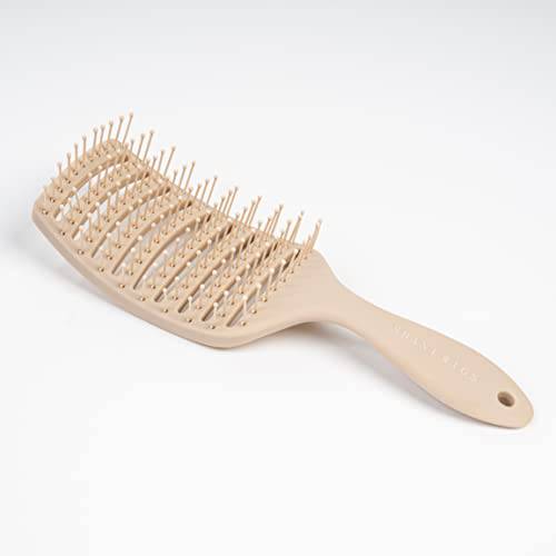 Andwing Paddle Brush by Shani Wigs All Hairstyle Wet Paddle Hairbrush with Soft Bristles Black