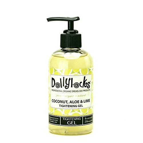 Dollylocks 8oz Coconut, Aloe & Lime Tightening Gel | Professional Dreadlock Products | Plant Based | Water Soluble | Petrolatum Free | Organic Ingredients with Oat Protein and Witch Hazel | Hydrating & Nourishing for All Hair Textures